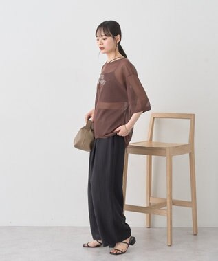 earth music&ecology 【接触冷感】ロゴ刺繍シアープルオーバ Brown