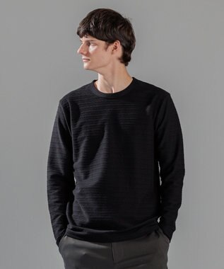 JOSEPH HOMME メランジリップル　クルーネックカットソー ブラック系