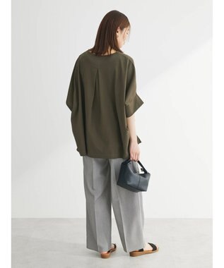 Green Parks 冷っとすずやか　ドルマンカット５分袖プルオーバー Khaki