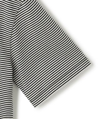 23区 【洗える】アンカーロゴプリント 半袖 Tシャツ ブラック×ホワイトボーダー