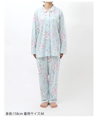 Wing パジャマ 長袖 長ズボン 綿100%(本体) 天竺素材 レディース EP7045 ウイング／ワコール サックス