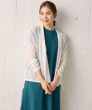 組曲 【WEB限定】シアーツイルジャージーショート カーディガン アイボリー系