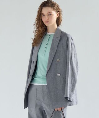  【先行予約】スラブツイルストレッチ オーバーサイズ ダブルジャケット