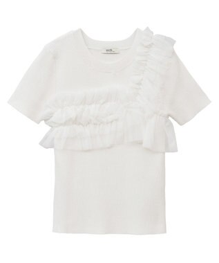 earth music&ecology アシメチュールフリルニットプルオーバー