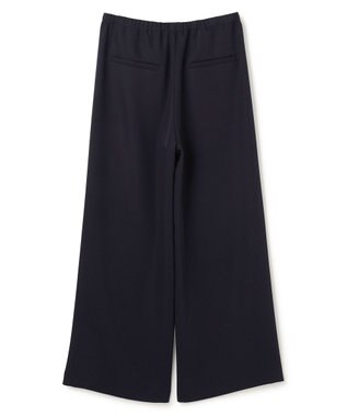 UNFILO L 【ウエストゴム】ドライダブルクロス イージー ワイドパンツ ネイビー