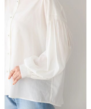 AMERICAN HOLIC ＵＶカット／接触冷感ギャザースリーブブラウス　 Off White