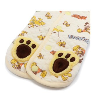 PET PARADISE ディズニー ミッキー&プルート 背中開き キルトベスト 小型犬 ベージュ