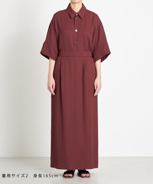 NAVE 【ReNAVE　洗える】アセテートギャバスカート バーガンディ