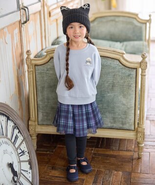 ANY KIDS アニマル バックプリントトレーナー サックスブルー×イヌ