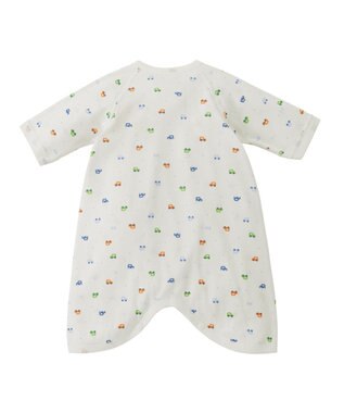 MIKI HOUSE HOT BISCUITS 【50-60cm】 フライス コンビ肌着 プリント柄 ブルー