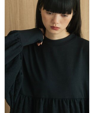 Green Parks armonia．異素材切替ワンピース Black