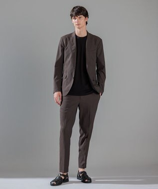 JOSEPH HOMME メランジリップル　クルーネックカットソー ブラック系