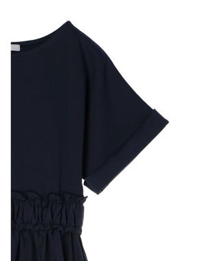 Green Parks armonia.異素材切替ドルマンワンピース Navy