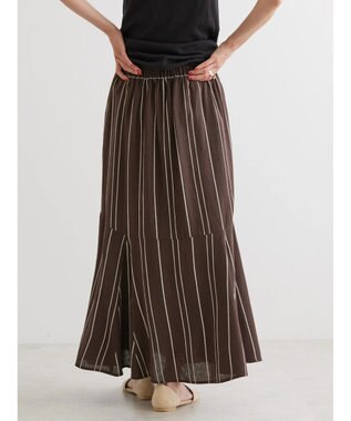 AMERICAN HOLIC リネンブレンドストライプマーメードスカート Stripe Brown