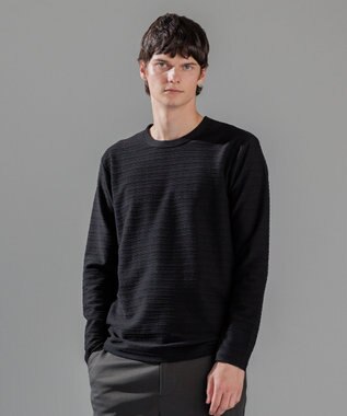 JOSEPH HOMME メランジリップル　クルーネックカットソー ブラック系