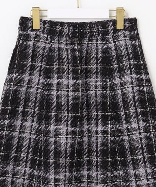 ANY SIS S ファジーチェック ミニスカート ダークネイビー系