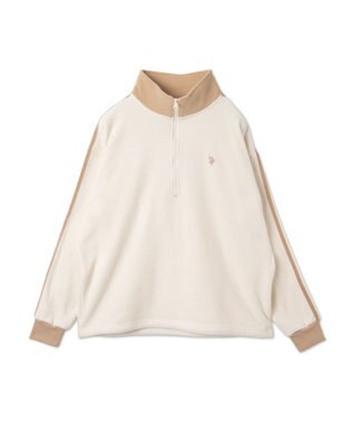 WEGO 【ユニセックス着用ITEM】USPOLOフリースハーフジッププルオーバー ホワイトその他