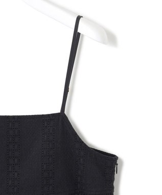 23区 S 【洗える】コットンエンブロイダリー キャミソール ブラック系