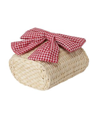 Maison de FLEUR リボンメイズフリルハンドルカゴバッグ Red