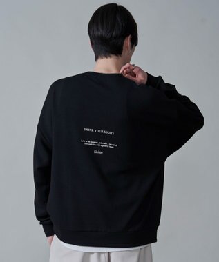 WEGO 【２点セット】アクセ付きフォトグラフィックプルオーバー ブラック