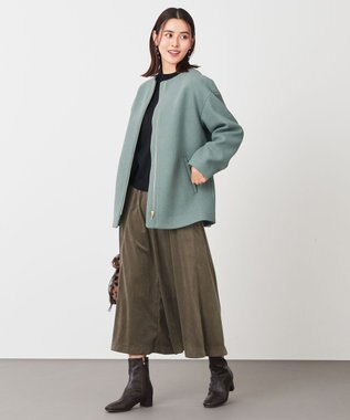 ANY 【洗濯機可】エステルベロア ガウチョパンツ チャコール系