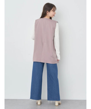 earth music&ecology ノーカラージレ Pink Beige