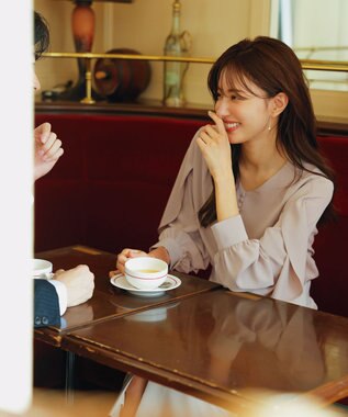 ANY SIS S 【全方位 好印象】フェミニンブラウス×ビットタイトスカート セット アイボリー