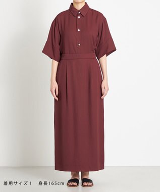 NAVE 【ReNAVE　洗える】アセテートギャバスカート バーガンディ