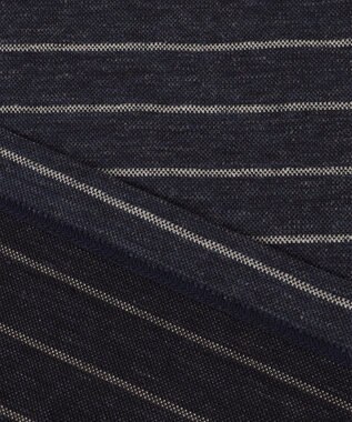 JOSEPH ABBOUD 【清涼感/吸水速乾】リネンハニカムボーダーＴシャツ ネイビー系2