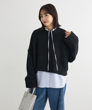 Green Parks ・Ｐｅｔｉｔ　Ｆｌｅｕｒ　ブークレワイドニット Black