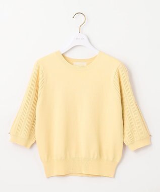 ANY SIS S 【接触冷感 ・UVケア】シアースリーブ ニット ライトイエロー