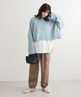 Green Parks ・Ｐｅｔｉｔ　Ｆｌｅｕｒ　ブークレワイドニット Blue