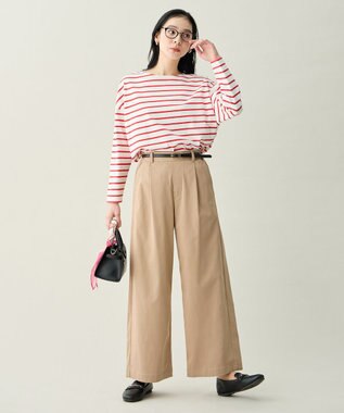 ANY L コクーンボーダープルオーバー レッド