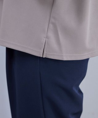 Tiaclasse L 【洗える】リボン袖ポンチトップス グレージュ