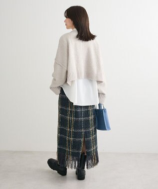 Green Parks ・Ｐｅｔｉｔ　Ｆｌｅｕｒ　ブークレワイドニット Light Gray