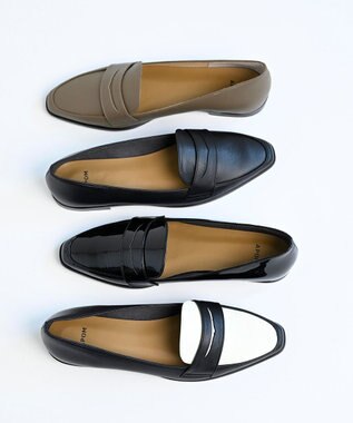 APOM 日本製 晴雨兼用スクエアトゥコインローファー15＜CRAHUG限定＞ ブラック