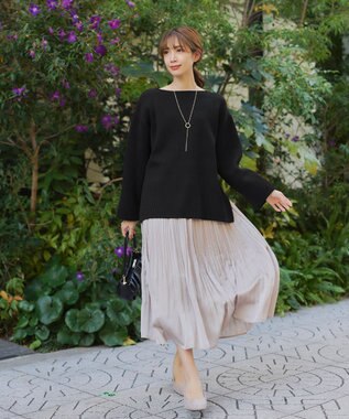 Tiaclasse 【日本製】キラキラ輝く石付きの大人カジュアルなフープ＆バーネックレス シルバー