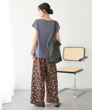 earth music&ecology 【遮熱・接触冷感・UVカット】フレンチスリーブTシャツ Charcoal Gray