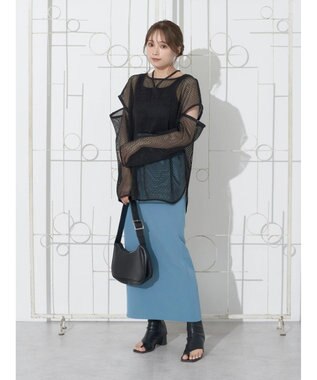 earth music&ecology ＳＥＴ２点メッシュプルオーバー＋タンクトップ Ivory