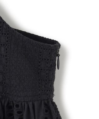 23区 【洗える】コットンエンブロイダリー キャミソール ブラック系