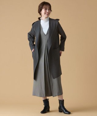 ANY L 【洗濯機可】フーディーコーディガン チャコール