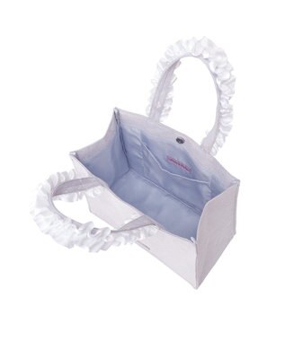 Maison de FLEUR ブルーマニアフリルハンドルスクエアトートバッグ Grayish Blue
