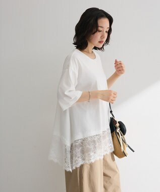 Green Parks 裾イレヘムレースプルオーバー Off White