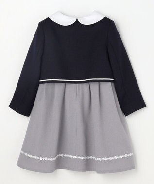 ANY KIDS 【2点セット】ノーカラー ボレロジャケット+襟付き ワンピース グレー
