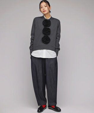 組曲 S 【組曲×setsuko sagittaire】フラワーフリルシャーティング ブラウス ホワイト系