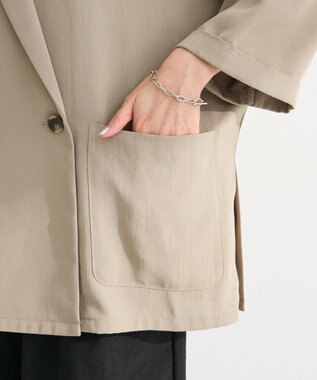 Green Parks 【適ON】シアーシャツジャケット Gray Beige