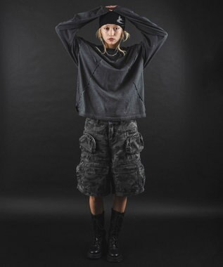 WEGO 【ユニセックス着用ITEM】MA55IVE　コールドダイスウィッチングロゴT（LS） スミクロ