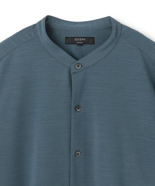 JOSEPH HOMME ウールツイストジャージー　バンドカラーシャツ スモーキーグリーン系