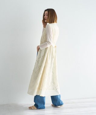 YECCA VECCA レース切替ジレワンピース Ivory