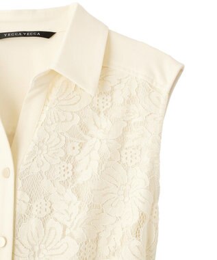 YECCA VECCA レース切替ジレワンピース Ivory
